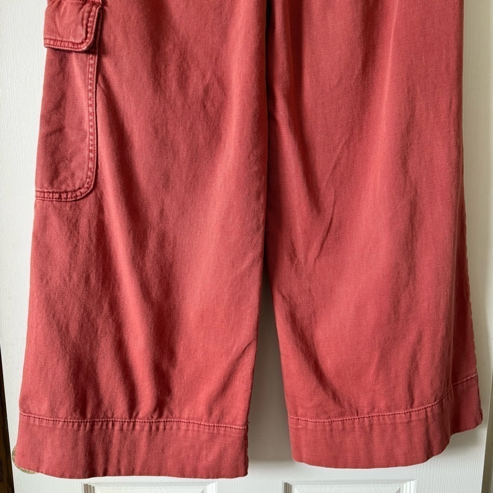 Pilcro Anthropologie Wide Leg High Rise Baggy Cargo Pants Women Sz 27 Terracotta - Picture 8 of 16